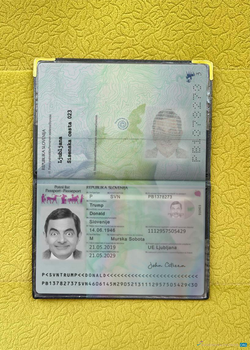 Download Slovenia passport 2019 present photolook Photoshop template